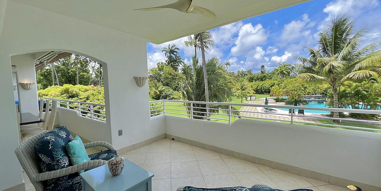 Glitter Bay 209 outdoor seating area with stunning views